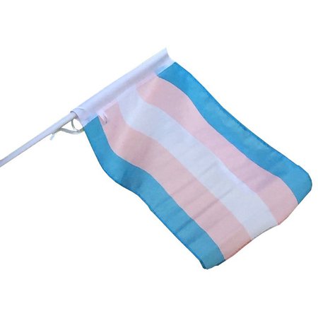 Trans / transexual-faced flag 40 x 60 cm with plastic tube about 75 cm - HappyPride