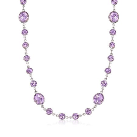 50.00 ct. t.w. Amethyst Necklace in Sterling Silver. 18" | Ross-Simons