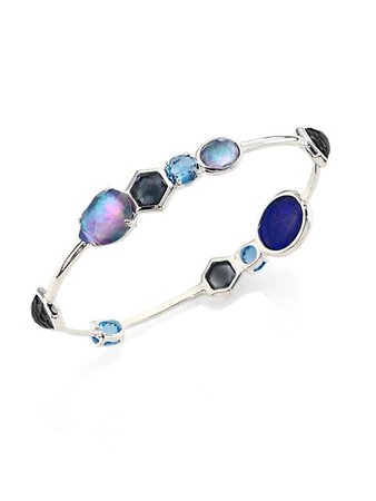 Ippolita Rock Candy® Eclipse Mixed Stone & Sterling Silver Bangle Bracelet | SaksFifthAvenue