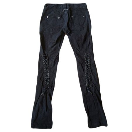 jean paul gaultier black lace up skinny jeans