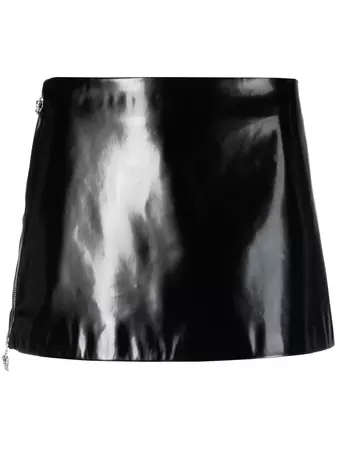 Acne Studios patent-finish zip-up Mini Skirt
