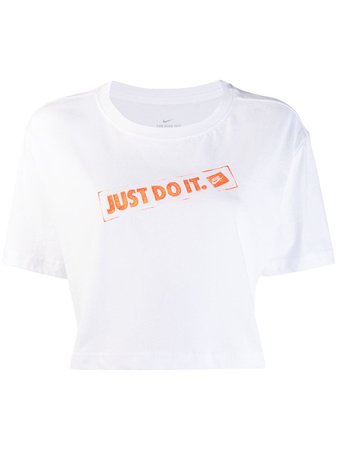 Nike Camiseta Cropped Com Slogan - Farfetch