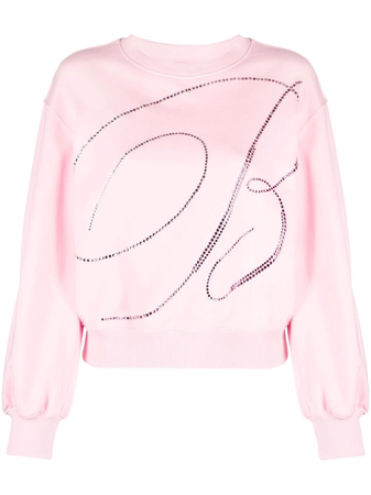 Blumarine rhinestone-embellished logo sweatshirt