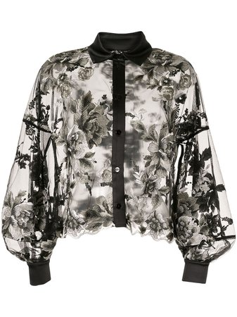 Antonio Marras Floral-Embroidered Sheer Shirt