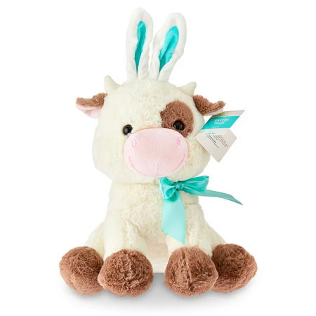 Way To Celebrate Easter Plush Cow with Bunny Ears