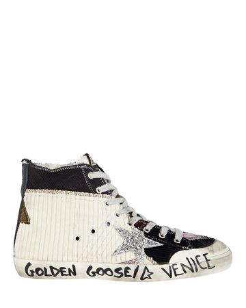 Golden Goose Francy Patchwork High-Top Sneakers | INTERMIX®