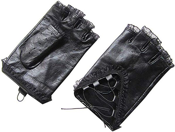 Black finger-less gloves