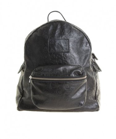 Dévastée black leather backpack
