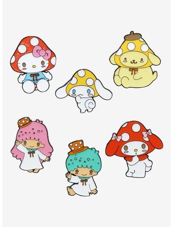 Hello Kitty And Friends Mushroom Hat Characters Blind Box Enamel Pin | Hot Topic