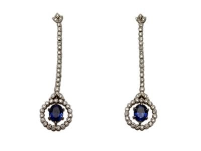 Vintage-Inspired-Sapphire-and-Diamond-Drop-Earrings