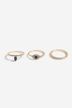 **Blue Crystal Eye Multipack Ring | Topshop