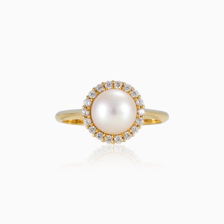 Pearl Ring in Yellow Gold
