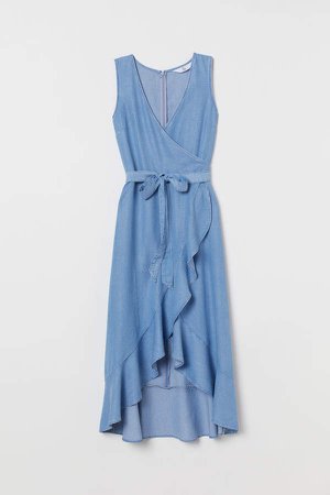 Lyocell Wrap Dress - Blue