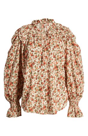 Free People Meant To Be Floral Cotton Blouse | Nordstrom