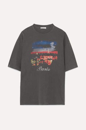 Oversized Printed Cotton-jersey T-shirt - Anthracite