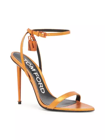 Shop Tom Ford Naked 105 Metallic Leather Point-Toe Ankle-Strap Sandals | Saks Fifth Avenue