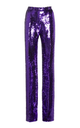 Paco Rabanne High-Waisted Sequin-Embellished Trousers Size: 40