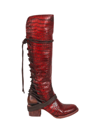 Freebird red boots lace up shoes