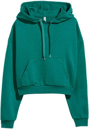 Short Hooded Sweatshirt - Green