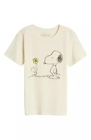 GOLDEN HOUR Peanuts® Snoopy & Woodstock Cotton Graphic T-Shirt | Nordstrom