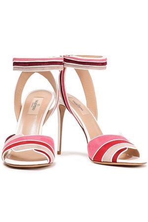 Pink Color-block suede sandals | Sale up to 70% off | THE OUTNET | VALENTINO GARAVANI | THE OUTNET
