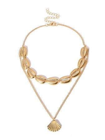 Cheap Shell Pendant Double Layered Necklace for sale Australia | SHEIN