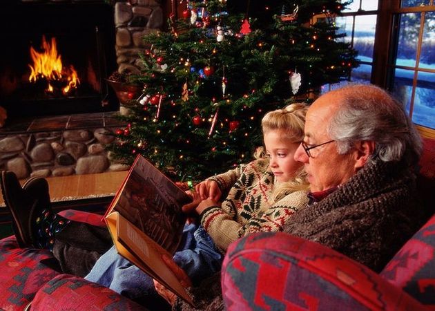 Grandpa, Child Reading Christmas Eve