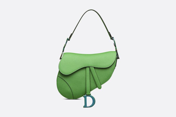 Saddle Bag Bright Green Grained Calfskin | DIOR