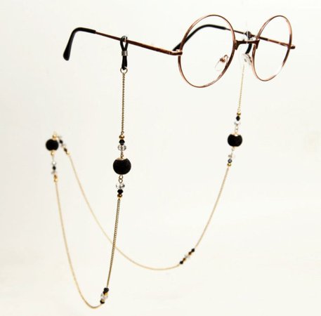 Vintage Style Eye Glasses Chain_Black Velvet | Etsy