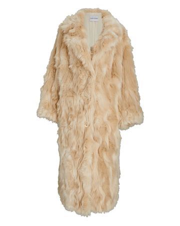 STAND Paisleigh Faux Fur Coat In Beige | INTERMIX®