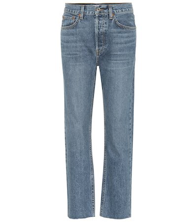 Stovepipe high-rise straight jeans