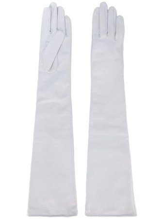 Manokhi long leather gloves white MANO88WHITEGLOVES - Farfetch