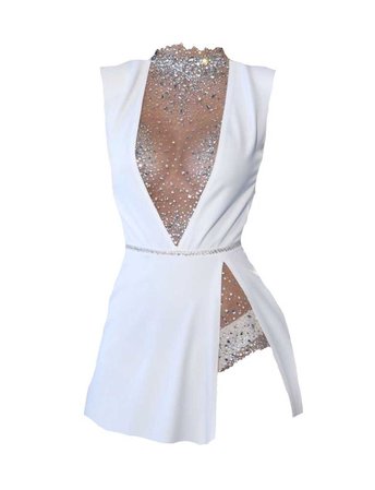white diamond mini dress