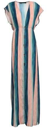 Striped Voile Maxi Dress