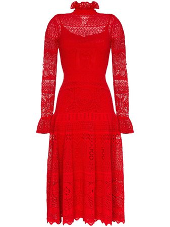 Alexander Mcqueen Pointelle Lace Midi Dress Ss20 | Farfetch.com