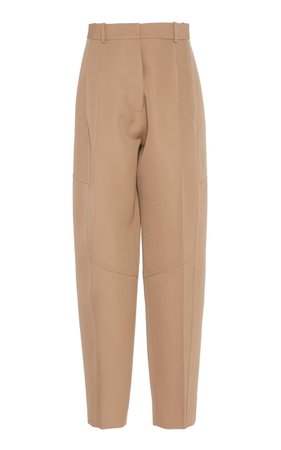 High Waist Paneled Cotton Trousers by Victoria Beckham | Moda Operandi
