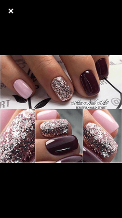 wine colored pink nails