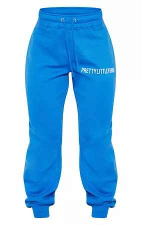 Prettylittlething Blue High Waisted Joggers | PrettyLittleThing USA