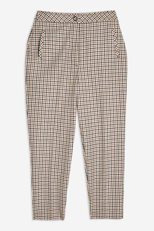 Bonded Check Tapered Trousers - Clothing- Topshop