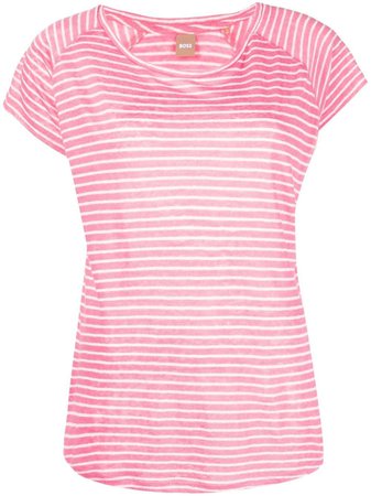 BOSS Linen Striped T-shirt - Farfetch