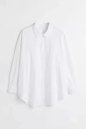 H&M+ Camisa de popelina - Blanco - Ladies | H&M MX