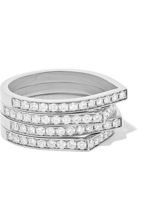 Repossi | Antifer 18-karat white gold diamond ring | NET-A-PORTER.COM