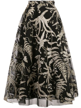 Marchesa Embroidered Lace Skirt