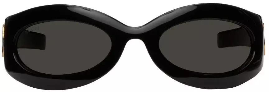 Gucci: Black Oval Sunglasses | SSENSE