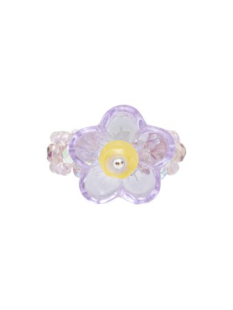 [SWINGSET] Seasonless Glass Flower Beads Ring (Lavender) – SellerWork
