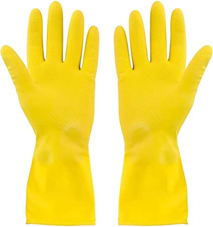 yellow gloves