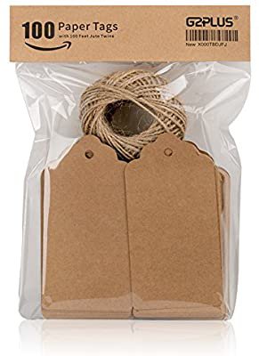 Amazon.com: Kraft Paper Tags, Paper Gift Tags with Twine for Arts and Crafts, Wedding Christmas Thanksgiving and Holiday-100PCS