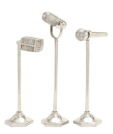 Cole & Grey Aluminum Microphone Sculpture Set & Reviews | Wayfair