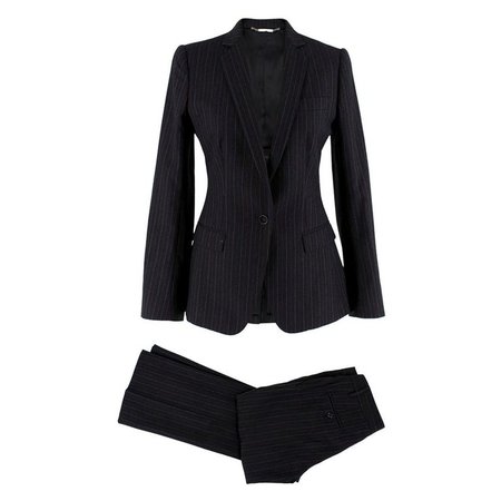 Dolce and Gabbana Grey Pin Striped Wool blend Trouser Suit SIZE 38 IT For Sale at 1stdibs