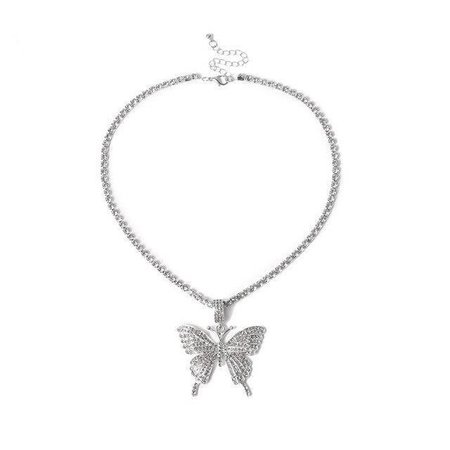 Large Butterfly Rhinestone Necklace | Own Saviour